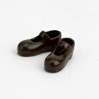 11SH-F001T-G Obitsu 11cm Body Doll Strapped Magnet Shoes Brown