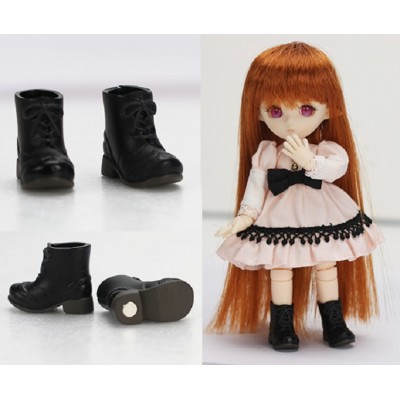 11SH-F005BK-G Obitsu 11cm Doll Shoes Magnet Short Boots Black