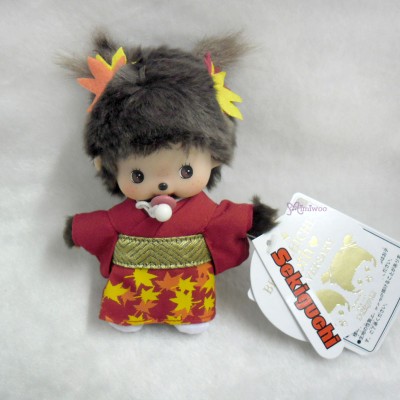 256190  Sekiguchi Bebichhichi S Size Kimono Plush Scarlet Maple Leaves 