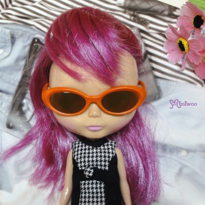 HSM011ORE03 Neo B Doll Plastic Mimi Orange Glasses Brown Lens