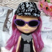 HSM011PUE02 Neo B Doll Mimi Plastic Purple Glasses Black Lens