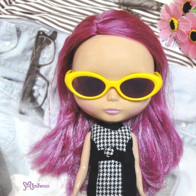 HSM011YEW03 Neo B Doll Mimi Plastic Yellow Glasses Brown Lens