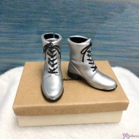 818440 Sekiguchi Momoko 1/6 Size Plastic Doll Shoes - Half Boots Silver