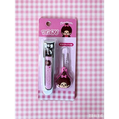 139014 Color Monchhichi Nail Cutter with Mascot - Pink