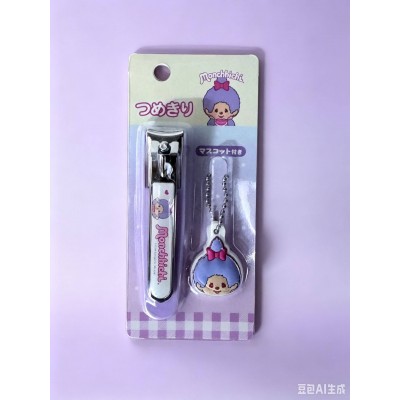 139015 Color Monchhichi Nail Cutter with Mascot 指甲鉗 連吊飾 - Purple