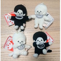 17309set Amusement Monchhichi Monotone Black & White Mascot 4pcs Set ~ RARE ~