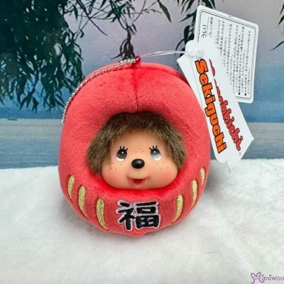 202942 Monchhichi Lucky Daruma SS Size Plush Mascot Red ~ NEW ~ 202942 Monchhichi Lucky Daruma SS Size Plush Mascot Red ~ NEW ~