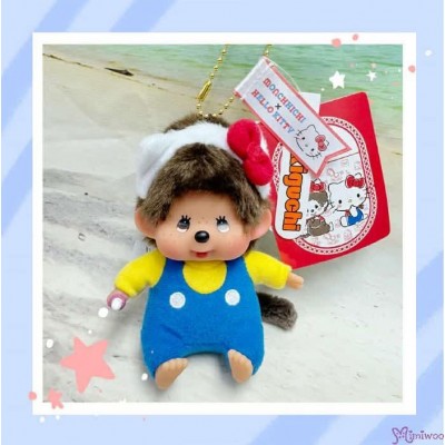 205059 Hello Kitty x Monchhichi Big Head SS Size Mascot - Monchhichi ~ RARE
