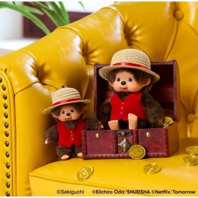 206063 Monchhichi x ONE PIECE Mascot Plush Keychain S2 Luffy  