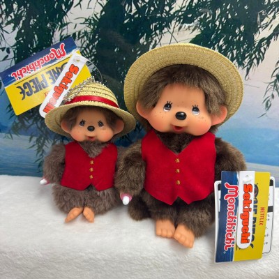 206063 Monchhichi x ONE PIECE Mascot Plush Keychain S2 Luffy  