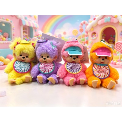 227020 Sweet Lollipop Monchhichi SS Size Keychain Mascot Pink  