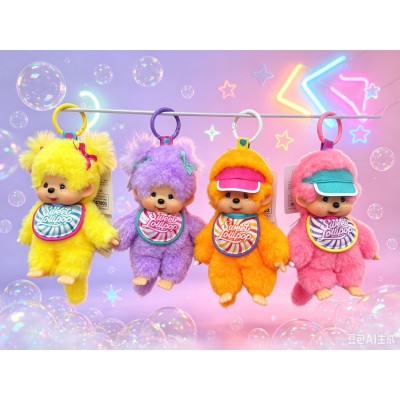 227020 Sweet Lollipop Monchhichi SS Size Keychain Mascot Pink  