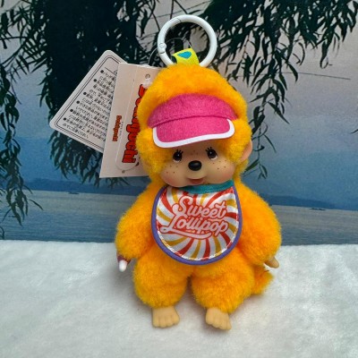 227037 Sweet Lollipop Monchhichi SS Size Keychain Mascot Orange  
