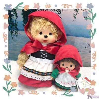 259632 Monchhichi M Size Fairy Tale Girl Red Hood Hat ~ RARE  ~ 