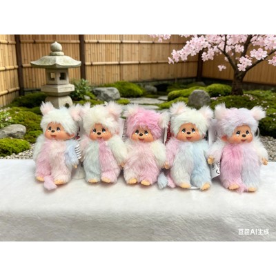 243952 Monchhichi 10cm Tye Die Girl Mini Keychain (Color is Random)