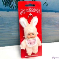 2478 Monchhichi Friend 10cm Plush Mascot Ball Chain - Bunny ~ RARE 2478 Monchhichi Friend 10cm Plush Mascot Ball Chain - Bunny ~ RARE