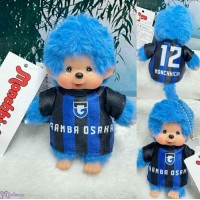 25-O-0061-01 Japan J-League Soccer Club GAMBA OSAKA x Monchhichi Player Keychain Mascot