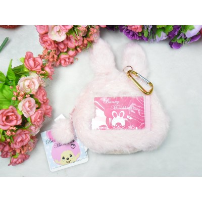 255830 Monchhichi Bunny Pass Case + Coin Bag Pink 拉鍊 錢包 連 八達通 套 吊飾 