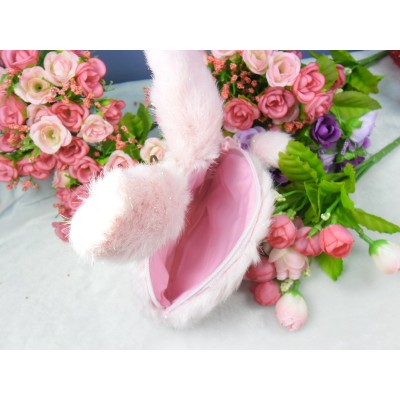 255830 Monchhichi Bunny Pass Case + Coin Bag Pink 拉鍊 錢包 連 八達通 套 吊飾 
