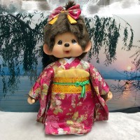 Monchhichi L Size Plush MCC Red Kimono Girl 256358 