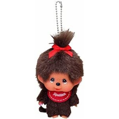 257300 Big Head Monchhichi SS Size Keychain Mascot Brown Girl