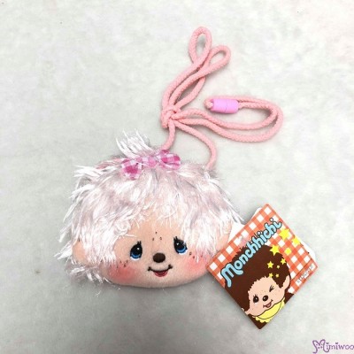 293670 Monchhichi Mokomoko 11 x 9cm Plush Coin Bag PINK with Zipper & Strap 錢包 
