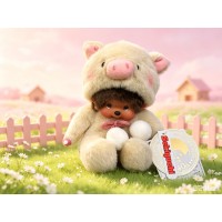 298800 Monchhichi S Size 17cm Plush Animal Pig 
