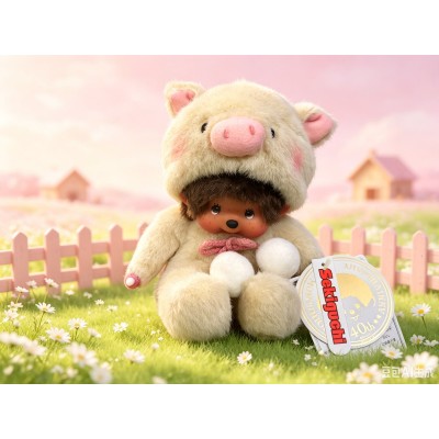 298800 Monchhichi S Size 17cm Plush Animal Pig 