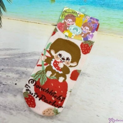 353299 Monchhichi Adult Socks 100% Cotton (Size 22-245cm) - Strawberry 353299 Monchhichi Adult Socks 100% Cotton (Size 22-245cm) - Strawberry