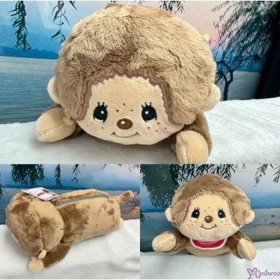 35780 Monchhichi Zipper Plushy Stationery Case Big Head Boy