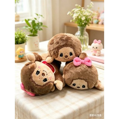35781 Monchhichi Zipper Plushy Stationery Case Big Head Girl