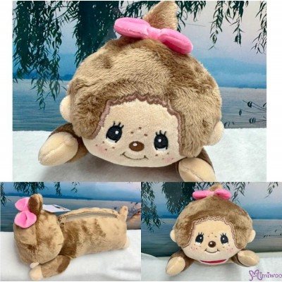 35781 Monchhichi Zipper Plushy Stationery Case Big Head Girl