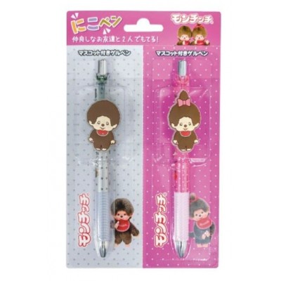 440353 Monchhichi 15cm Black Color Ball Pen - Grey and Pink (2pcs)