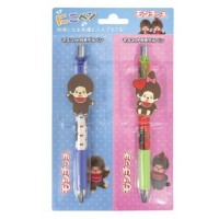 440360 Monchhichi 15cm Black Color Ball Pen - Blue and Pink (2pcs)