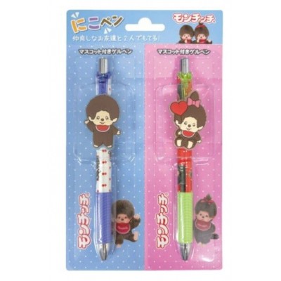 440360 Monchhichi 15cm Black Color Ball Pen - Blue and Pink (2pcs)