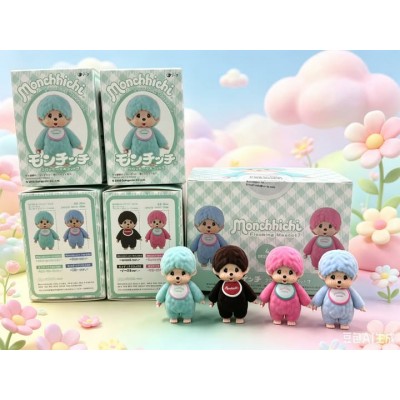 496247 Color Flocking Monchhichi 6cm Plastic Mini Figure Ver.7  (4pcs Set) ~ PRE-ORDER ~ 