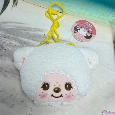 53606 Monchhichi 11.5 x 13.5cm Plushy Bag with Strap SHEEP ~ NEW ARRIVAL ~