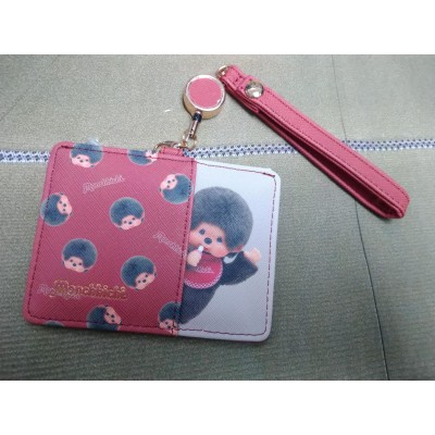 54231 Monchhichi Passcase Card Case with Strap RED ~ NEW ~ 