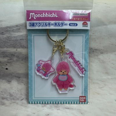 583034 Color Monchhichi 5cm Plastic Keychain Mascot - Cherry