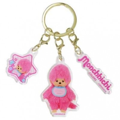 583034 Color Monchhichi 5cm Plastic Keychain Mascot - Cherry