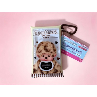 583256 Monchhichi 11.5 x 6.5cm Multi Clear Case with Camping Hook - Leopard