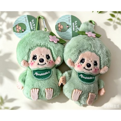 58397 Monchhichi Coin Bag Plush Pouch Mascot ~ Matcha Green Tea Boy