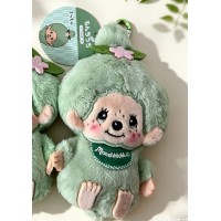 58403 Monchhichi Coin Bag Plush Pouch Mascot ~ Matcha Green Tea Girl 