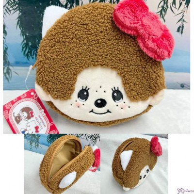 591281 Monchhichi x Hello Kitty 15.5 x 14.5cm Makeup Bag ~ LAST ONE 