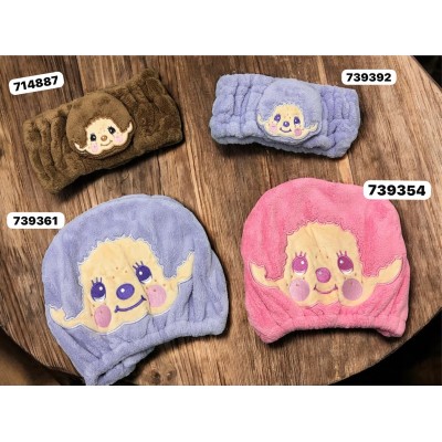 739392 Monchhichi Bath Hair Turban Quick Dry Hairband - Purple