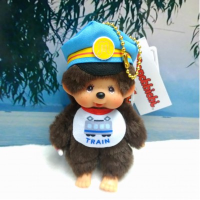 745050 Japan Limited Monchhichi SS Size Keychain Mascot - Train Captain