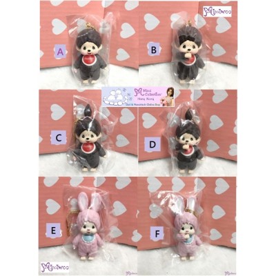 785308set Monchhichi & Chimutan Plastic Mascot Ball Chain 6pcs  Set