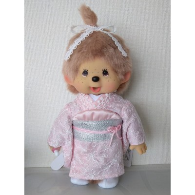 791675 Japan Limited Monchhichi S Size Plush Kimono Pink HARD Body Girl ~~NEW ~~