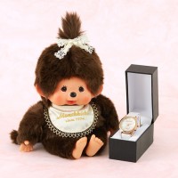 865123  Japan Limited M Size Monchhichi Girl + Watch Set ~ PRE-ORDER ~