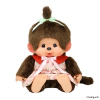 865598 Japan Limited Monchhichi L Size Soft Head Plush Flower Dress Girl Pink ~ PRE-ORDER ~ 